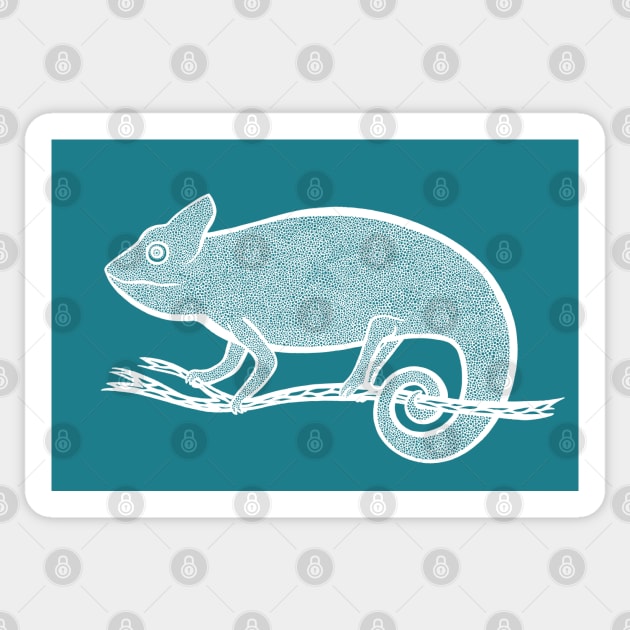 Chameleon Ink Art - detailed exotic animal design Sticker by Green Paladin